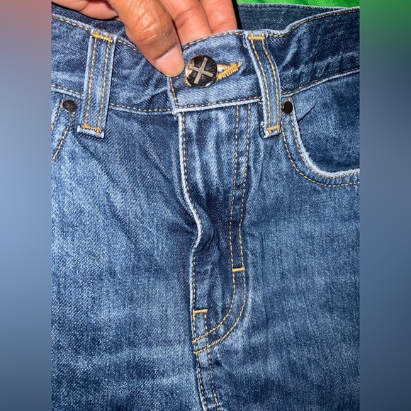 ME+EM Women's Blue Contrast Flared Jeans size 25 - Picture 3 of 7